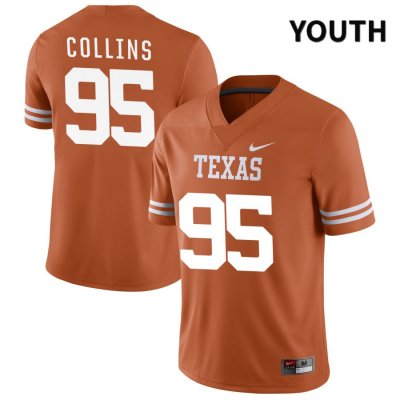 Texas Longhorns Youth #95 Alfred Collins Authentic Orange NIL 2022 College Football Jersey GJP12P6H